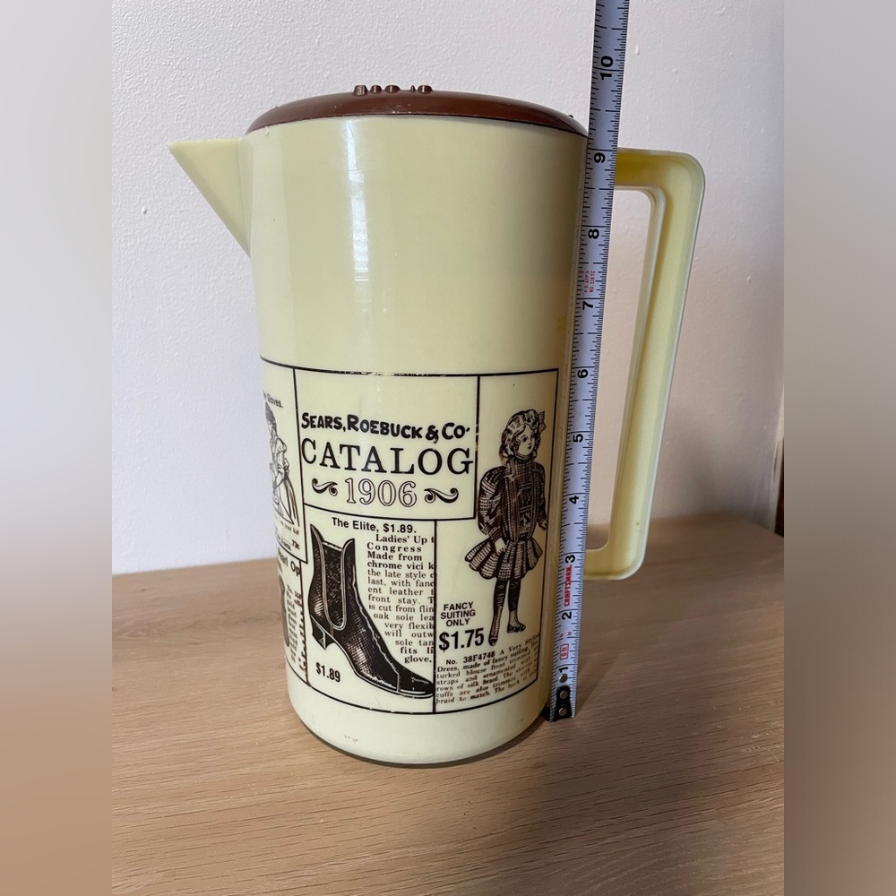 Vintage Sears Roebuck & Co. 1906 Catalog Advertising Plastic Pitcher w/ Lid 2 QT